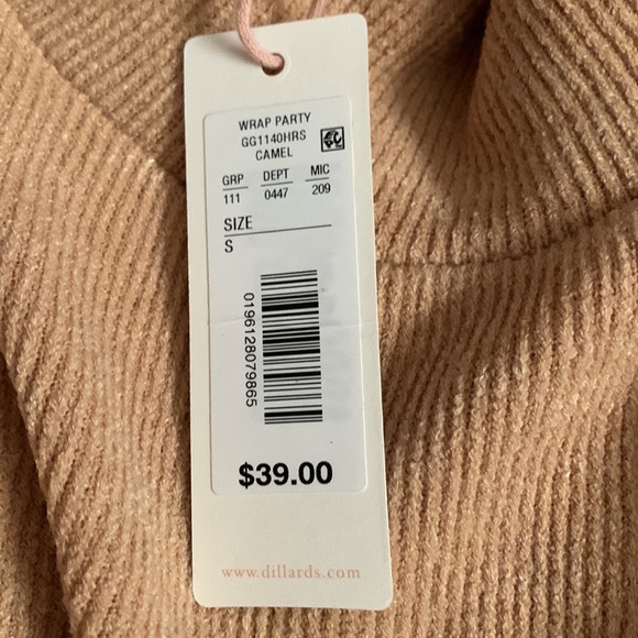 NWT Gb girls camel color mock turtle neck long sleeve ribbed top - Picture 8 of 8